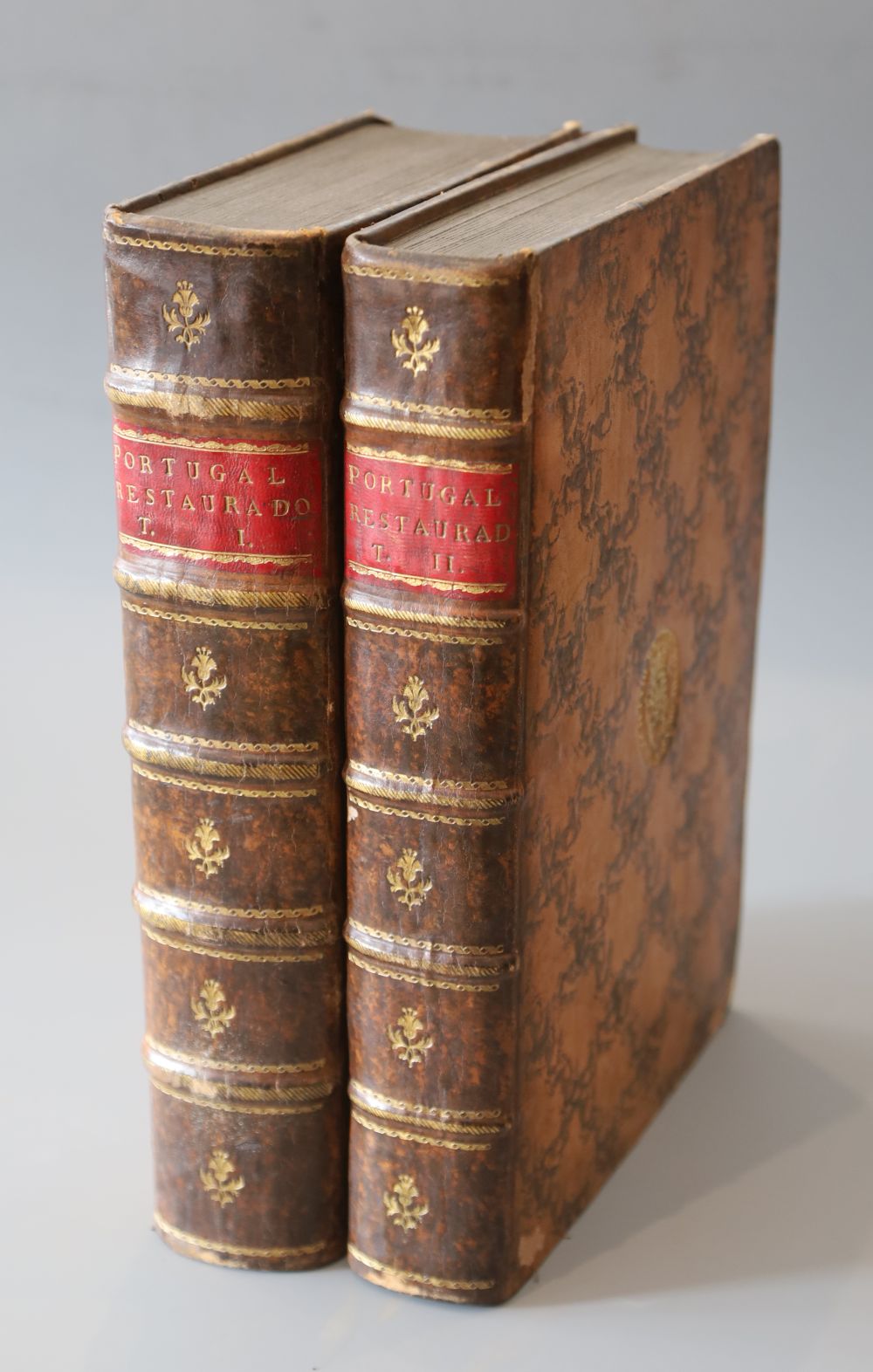 Menezes, Luiz de, Conde da Ericeira - Historia de Portugal restaurado, 2 vols, calf, quarto, Lisbon, 1698-1710